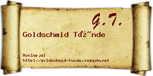 Goldschmid Tünde névjegykártya