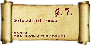 Goldschmid Tünde névjegykártya